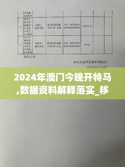 2024年澳门今晚开特马,数据资料解释落实_移动版726.25