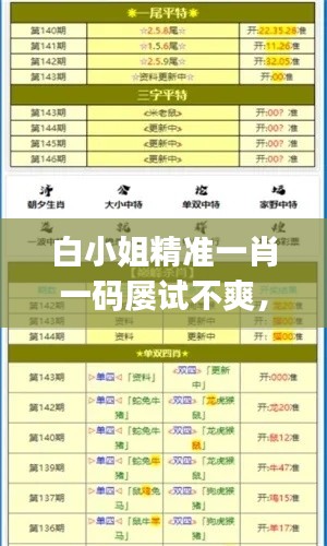 白小姐精准一肖一码屡试不爽，全面评估准则揭秘IJQ172.7