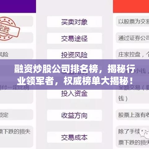 融资炒股公司排名榜，揭秘行业领军者，权威榜单大揭秘！