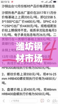 潍坊钢材市场最新动态报道