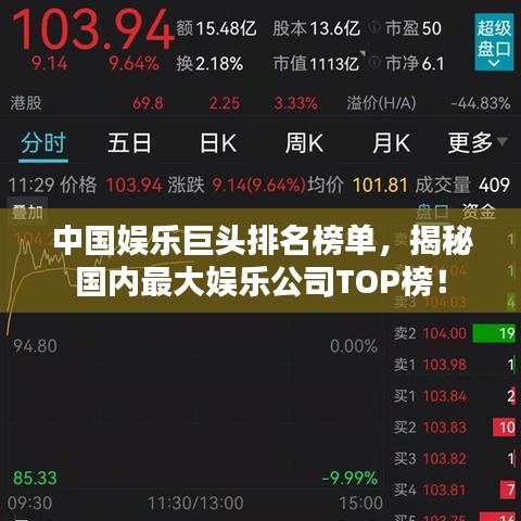 中国娱乐巨头排名榜单，揭秘国内最大娱乐公司TOP榜！